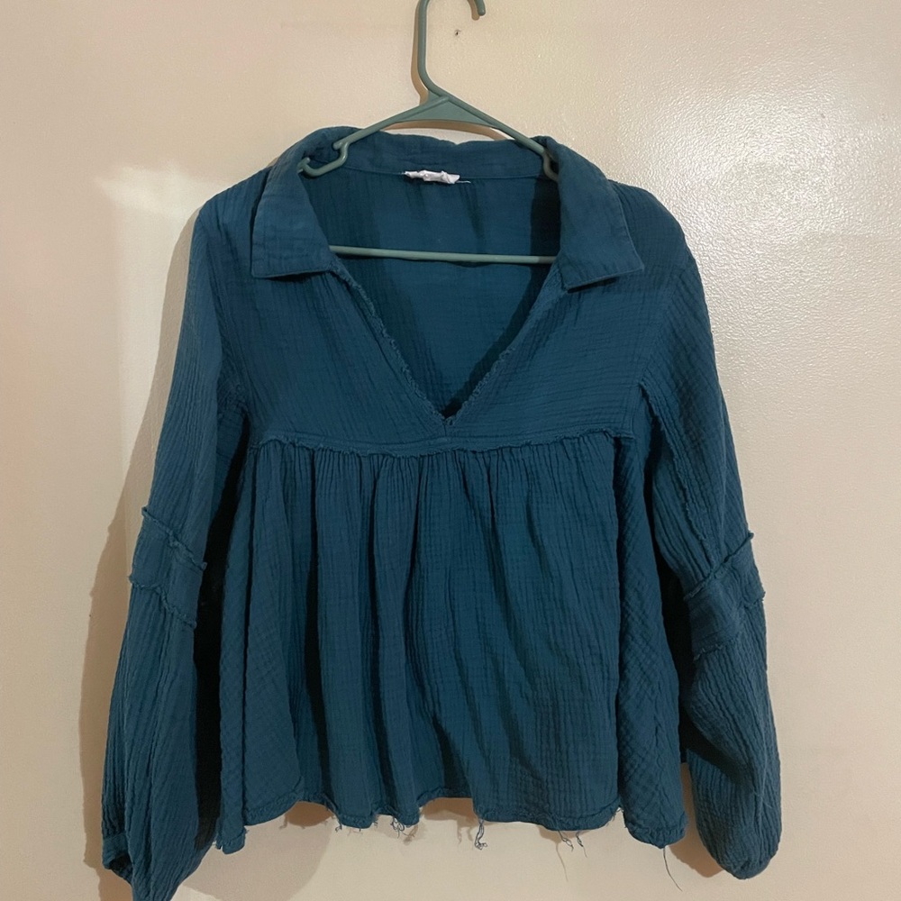 Chic Deep Teal Women's Blouse